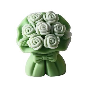 <span class=keywords><strong>Kit</strong></span> de fabrication artisanale de bougies 3D en plâtre aromathérapeutique, savon et résine, moule en silicone pour bouquet de roses superposé, moule en silicone pour bouquet de roses - Product Image 3