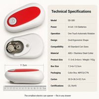Abrelatas Automático Compacto, Eléctrico a Batería, de un Solo Toque, Manos Libres, Mini Abrelatas Portátil, Herramienta de Cocina con Borde Liso, Venta al Por Mayor