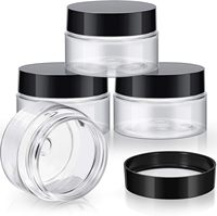 Pots Ronds en Plastique PET Vides et Transparents de 120 ml (4 oz) pour Cosmétiques, Slime, Lotion/Crème