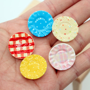 Assiettes à dîner miniatures colorées pour maison de poupée, plats à motifs, nourriture miniature, jouet de <span class=keywords><strong>cuisine</strong></span>, accessoires modèle ob1 - Product Image 3