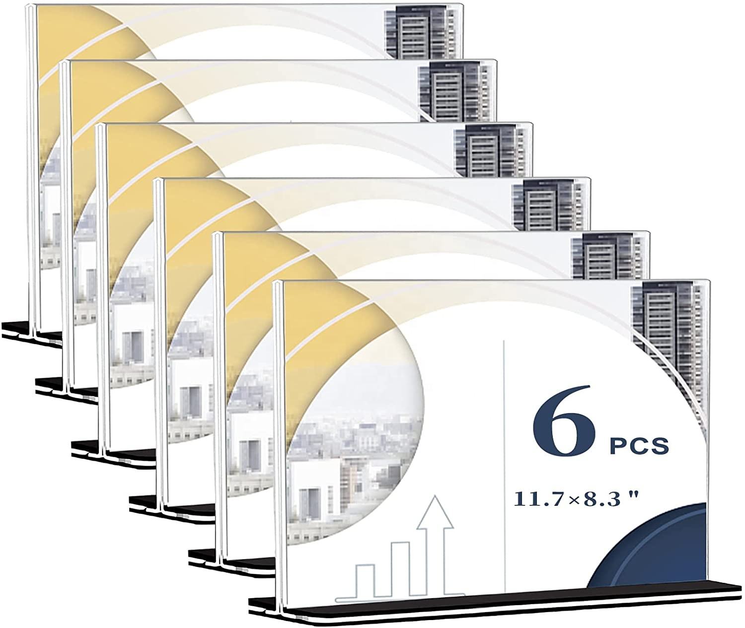 Vegena Lot De 6 Supports De Panneau En Acrylique A4 En Forme De L