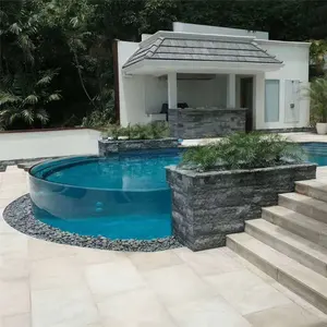 Aupool oberirdischer Pool Einfach zu installieren der Glass chwimmbad mit Acryl fenster