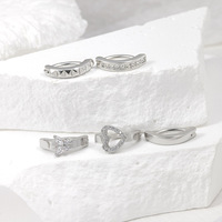 Anneau de nombril en acier chirurgical 316L 14G 16G avec fermoir clicker, en argent ou or, avec cœur ou papillon en zircon cubique, bijou de piercing pour nombril
