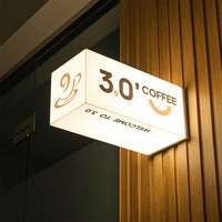 Boîte lumineuse décorative personnalisée en PVC, éclairage LED extérieur étanche, signalisation publicitaire, enseigne rétroéclairée, cube acrylique suspendu