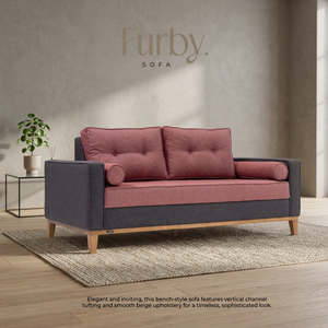 Sofá de Dos Plazas de Estilo Moderno de Mediados de Siglo, Tapizado en Lino, con Respaldo Acolchado, Patas de Madera y Brazos Acolchados, para Sala de Estar y Apartamentos de Hotel - Product Image 3