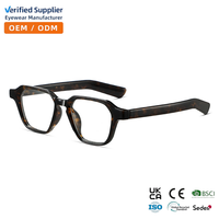 Monture de lunettes anti-lumière bleue à 7 couches de peinture pulvérisée, style rétro géométrique en TR Propionate avec branches à insert métallique interne