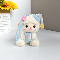 En gros : Porte-clés pendentifs mignons en forme de mouton, ornements de sac à dos, jouets en peluche, poupées mouton en peluche, porte-clés animaux de dessin animé en peluche, cadeaux