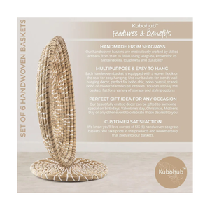 ตะกร้าแขวนผนังสไตล์โบฮีเมียนฟางสินค้ามาใหม่ตกแต่งผนังด้วยศิลปะจากหญ้าทะเลตะกร้าสานสานสำหรับตกแต่งผนัง - Product Image 6