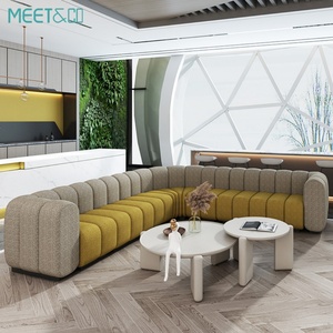 Ensemble de canapés d'angle modernes pour salle d'attente, mobilier de bureau scolaire, design dernier cri, structure en bois, revêtement en tissu, fonction massage, pour usage domestique ou professionnel - Product Image 6