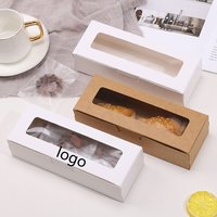 Boîte à biscuits à macarons avec logo personnalisé Boîte à biscuits transparente biodégradable rectangulaire avec fenêtre