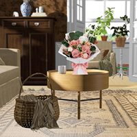 Bouquet de 4 Roses Mixtes Fleurs Éternelles Chine Cadeau Fête des Mères Anniversaire pour Femme Maman Épouse Grand-Mère Elle Rose Vieil Orange