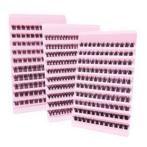 Asiteo 500 pz extension ciglia individuali da te grappoli sottili naturali 07-40pc-50pc combinazioni di ciglia arricciate per perfetto - Product Image 4