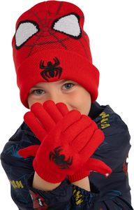 Conjunto de 2 Piezas de Gorro y Guantes de Invierno para Niños, Diseño de Superhéroe Araña, Tejido Jacquard, Gorro Térmico Cálido para Niños y Niñas - Product Image 3
