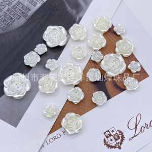Decoración de flores de resina de rosa blanca para accesorios de joyería DIY para bodas - Product Image 3