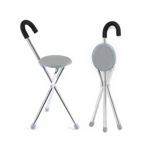 Bastón de Aluminio <span class=keywords><strong>Plegable</strong></span> Ligero para Personas Mayores AJ-916B, Bastón con Asiento y Altura Ajustable (Capacidad de Carga de 50 kg) - Product Image 1