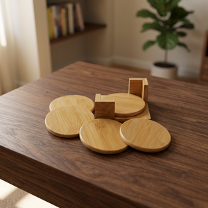 Nouveautés : Sous-verres rustiques en bois, bords naturels, faits à la main, écologiques, diamètre 500 mm, épaisseur personnalisable, assiettes de service - Product Image 2