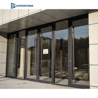 Porte d'entrée en verre trempé, en aluminium, à ressort, modèle de