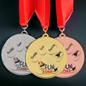 A buon mercato metallo nastro bianco appendiabiti oro argento bronzo medaglie sportive medaglie personalizzate