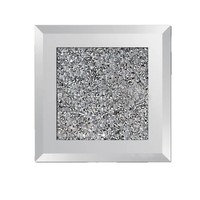 Meilleure vente transfrontalière : Sous-verre et set de table en verre effet diamant brisé, style nordique, carré, décoratif, effet miroir