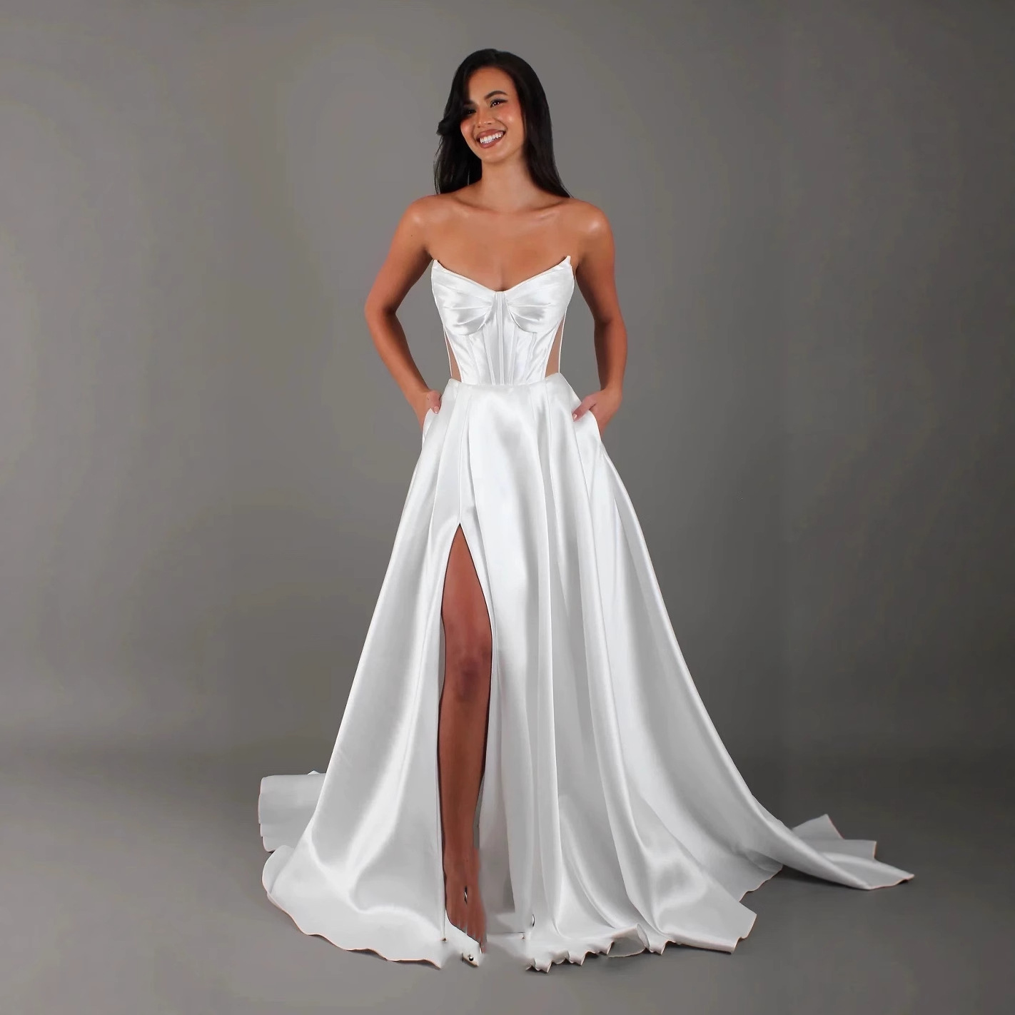 Low Price Pocket Wedding Dress 1k+