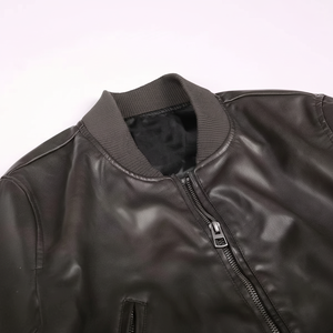 Hot Girl Stand Collar Distressed Faux Leather Bomber <b>Jacket</b> 2025 Women's Fashion Commuter Windproof Breathable Heated Front Logo - Product Image 1