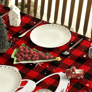 <span class=keywords><strong>Mantel</strong></span> <span class=keywords><strong>de</strong></span> Navidad 60*120 pulgadas nieve rojo búfalo a cuadros <span class=keywords><strong>mantel</strong></span> lavable para fiesta <span class=keywords><strong>Picnic</strong></span> cena Decoración - Product Image 3