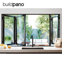 Ventana Plegable de Diseño Moderno con Marco de Aleación de Aluminio y Acero Inoxidable, Pantalla Plegable, Vidrio Resistente al Viento