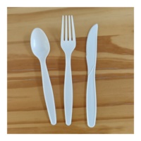 Couverts biodégradables à 100 % en PLA, couteau, fourchette et cuillère écologiques, compostables, vaisselle jetable de 6/7 pouces