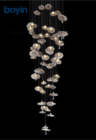 Lustre en céramique de luxe en forme de champignon, luminaire suspendu décoratif blanc pour la maison, l'hôtel, le restaurant, la décoration de hall