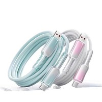 Kabel Data Tipe-C dengan Desain Anyaman Kristal Es, Pengisian Daya Super Cepat 65W, Kompatibel PD 27W untuk Android