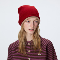 Bonnet tricoté doux et réversible à double couche pour femme, style décontracté et chaud pour l'hiver, idéal au quotidien