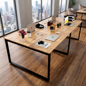 HBRT012-Mesa Modular Ecológica Minimalista para 4 Personas, 240x120cm, Sistema Rectangular, Patas de Acero Ensambladas, Independiente - Product Image 3