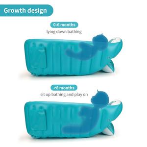 สระว่ายน้ำเด็กแบบเป่าลมพร้อมฐานกันลื่น อ่างอาบน้ำเด็กแบบพับได้สำหรับเด็กอายุ 0-5 ปี - Product Image 3