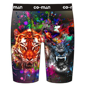 Sous-vêtements sexy pour hommes, avec logo personnalisé, caleçon de sport à jambes longues, culotte en coton respirant, sous-vêtements grande taille pour hommes - Product Image 3