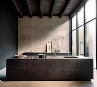 Armoires de cuisine multifonctionnelles résistantes à l'eau au design moderne, couleur personnalisée, portes en panneaux de particules, leader chinois