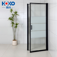 HOKO Ensemble de cabine de douche en verre trempé noir moderne 6mm 8mm 10mm avec cadre en aluminium cabines de douche pour hôtels