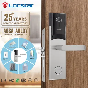 Locstar Smart Rfid Hotel Lock System Rf Card Electronic Door Handle Lock Smart Hotel Door Lock System