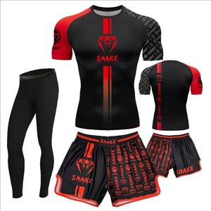 ชุดกีฬา MMA <span class=keywords><strong>มวย</strong></span>ไทย 3 ชิ้น <span class=keywords><strong>เสื้อ</strong></span>รัดกล้ามเนื้อ กางเกงขาสั้น และเสื้อยืด สำหรับผู้ชาย - Product Image 2