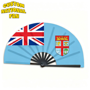 Abanicos Plegables con la Bandera de Fiyi, Venta al Por Mayor, Abanicos Personalizados Impresos para Carnaval, Bodas, Festivales, Fiestas, Agencias de Viajes, Recuerdos - Product Image 1