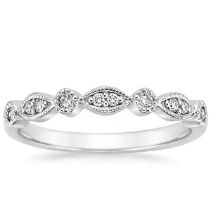 Di nuovo Modo Delicato di Alta Polacco Monili 10K Oro Mezza Eternity Art Deco <span class=keywords><strong>Anello</strong></span> di Moissanite Del Diamante Da Sposa Eterno Luxe <span class=keywords><strong>Tiara</strong></span> <span class=keywords><strong>anello</strong></span> - Product Image 2
