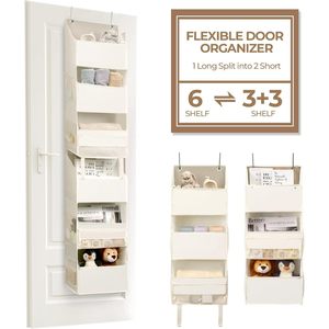 Over The Door Organizer 6 <b>Shelf</b> Detachable Storage With 8 Pockets Waterproof Anti Tilt Behind Door Wall Mount - Product Image 1