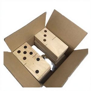 Juego de Dominó de Madera de Caucho Ecológico y No Tóxico de 28 Piezas con Bolsa de Lona para Juegos al Aire Libre - Product Image 1