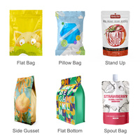 Sac personnalisable, sacs en plastique avec fermeture à glissière, refermable, pour emballage alimentaire, doypack, 100 unités