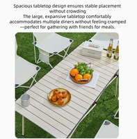 Table de camping rectangulaire pliable et portable en acier carbone ultraléger, idéale pour les pique-niques et le plein air