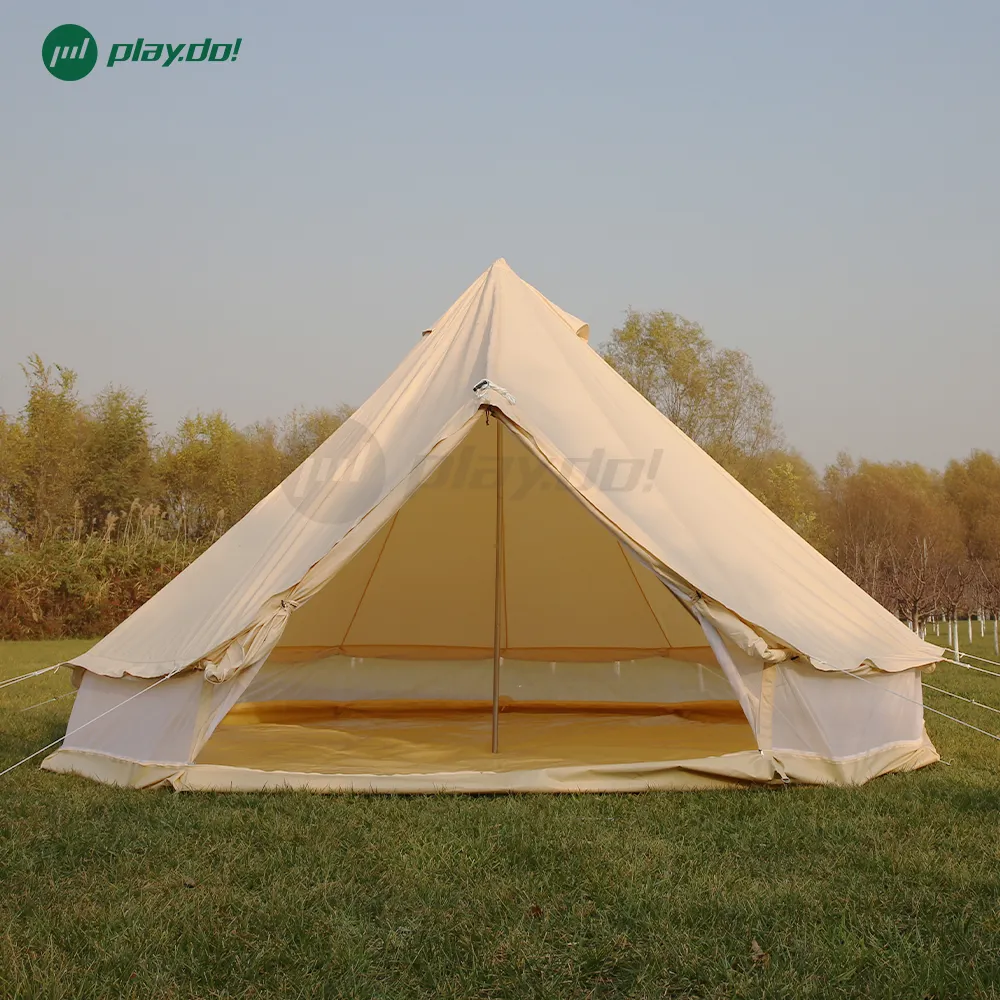 מלא רשת קיר דלת קמפינג אוהל בד יתדות עמיד למים בד פעמון אוהל לקמפינג