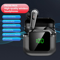 Casque sans fil Pro90 Max True Wireless pour V6.0 avec étanchéité IPX4, appels binauraux, commandes tactiles, mode jeu, batterie <200mAh
