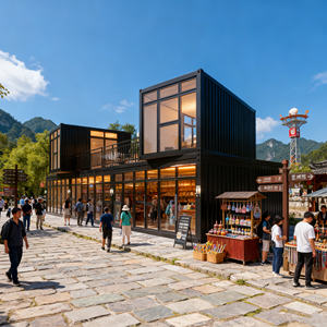 Maison modulaire préfabriquée de luxe en conteneur de 20 pieds et 40 pieds, <span class=keywords><strong>d</strong></span>étachable, en acier préfabriqué, pour camping, maison mobile pour usage commercial - Product Image 1