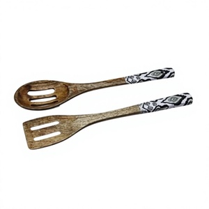 Nouveau design – Serveur à salade décoratif en bois fait main pour la maison, les restaurants et la cuisine – Compatible lave-vaisselle et four – Prix raisonnable - Product Image 1