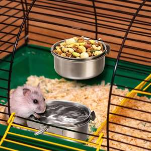 Gamelles d'alimentation pour oiseaux en acier inoxydable écologiques, durables, anti-déversement, design arrondi pour oiseaux, perruches, chinchillas et petits animaux - Product Image 6