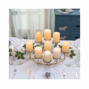 High Quality Handcrafted Brass & Aluminium Tall Candelabra Excellent Finish <b>for</b> Engagement Parties Decorations Acrylic Material - Product Image 1